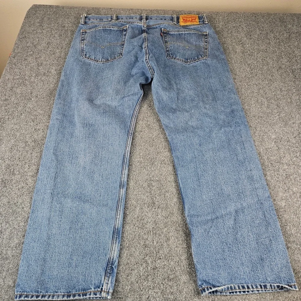 Levis Strauss & Co Mens Straight Leg Denim‎ Jeans Medium Wash Blue W42 L30